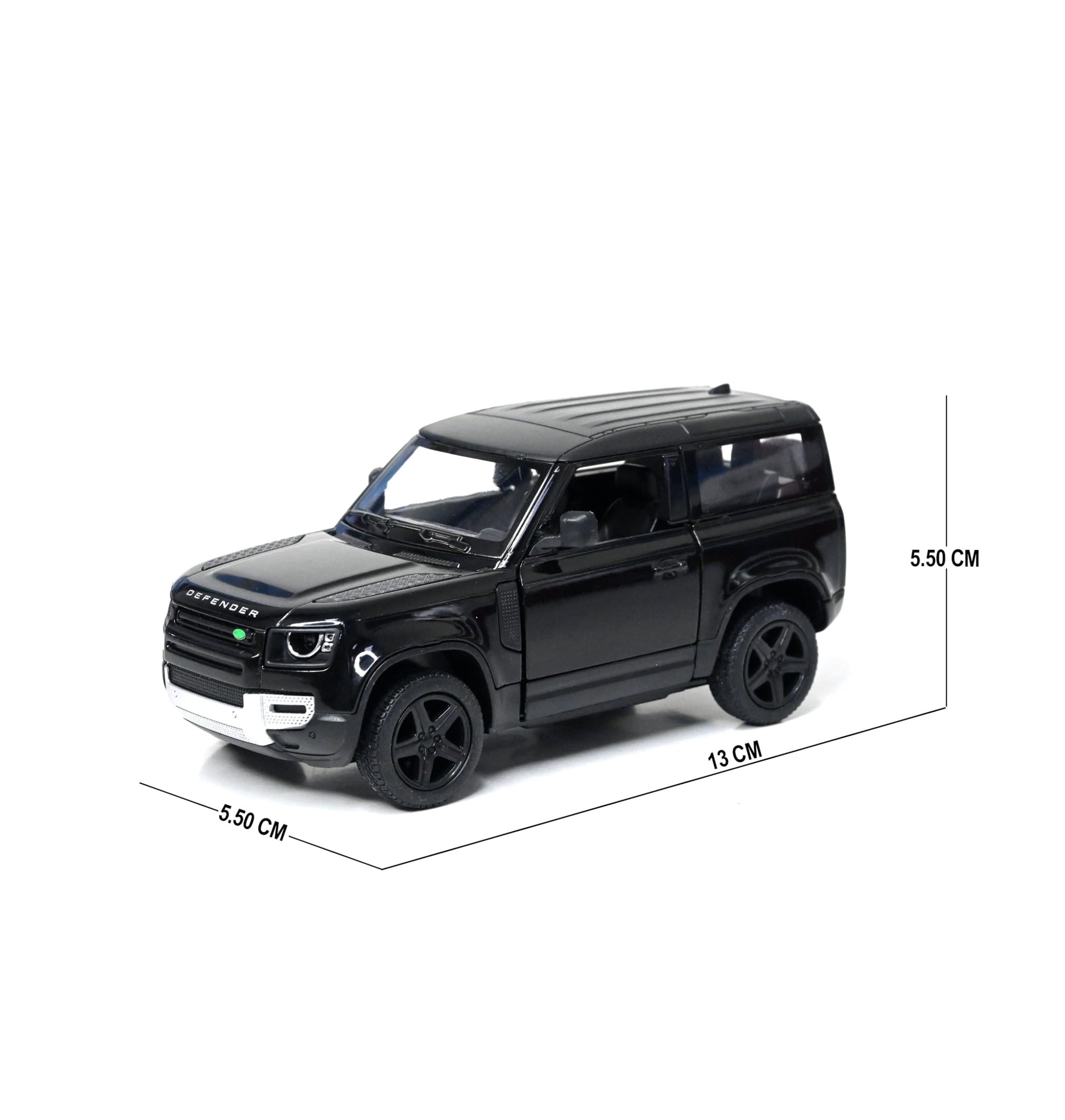 KiNSMART - Land Rover Defender 90 1:36 Scale 5" Die Cast Metal Model Toy SUV (Jet Black)