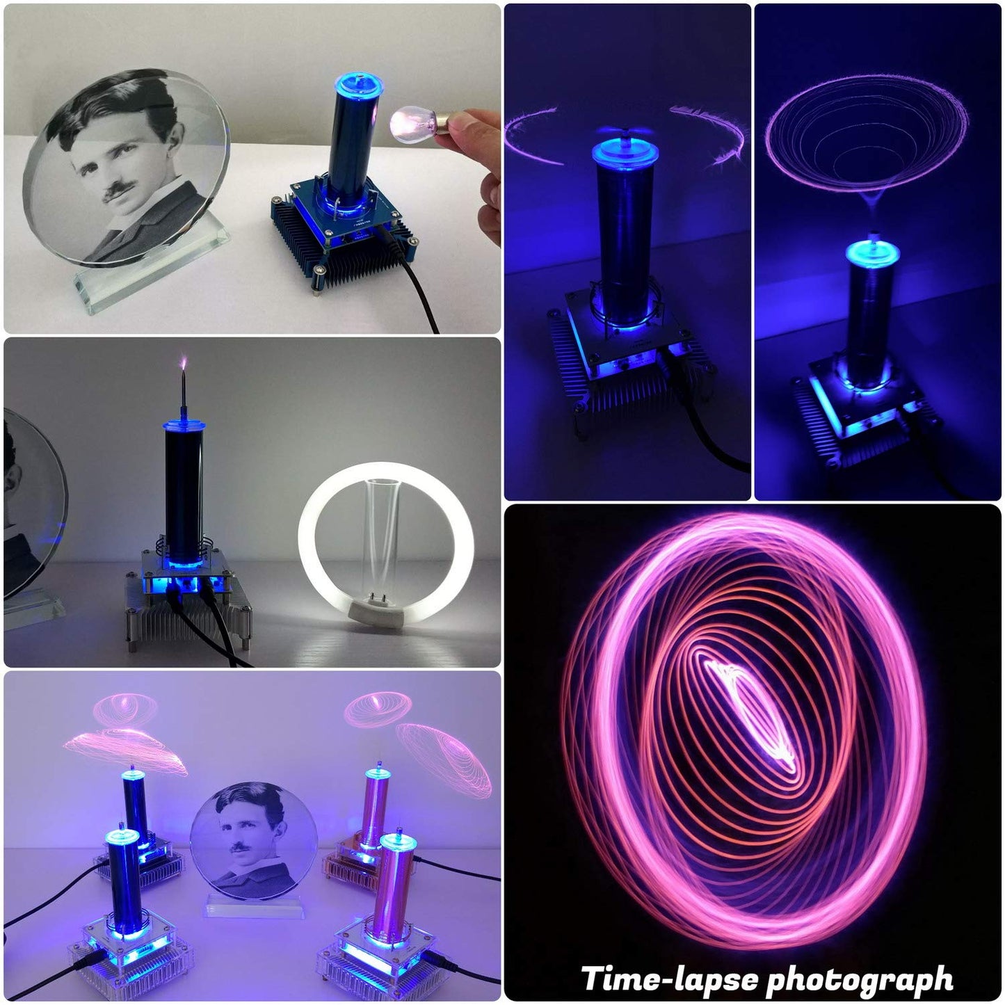 Joytech Music Tesla Coil Acrylic Base Shell Arc Plasma Loudspeaker Wireless Transmission Experiment Desktop Toy Model (YS03)