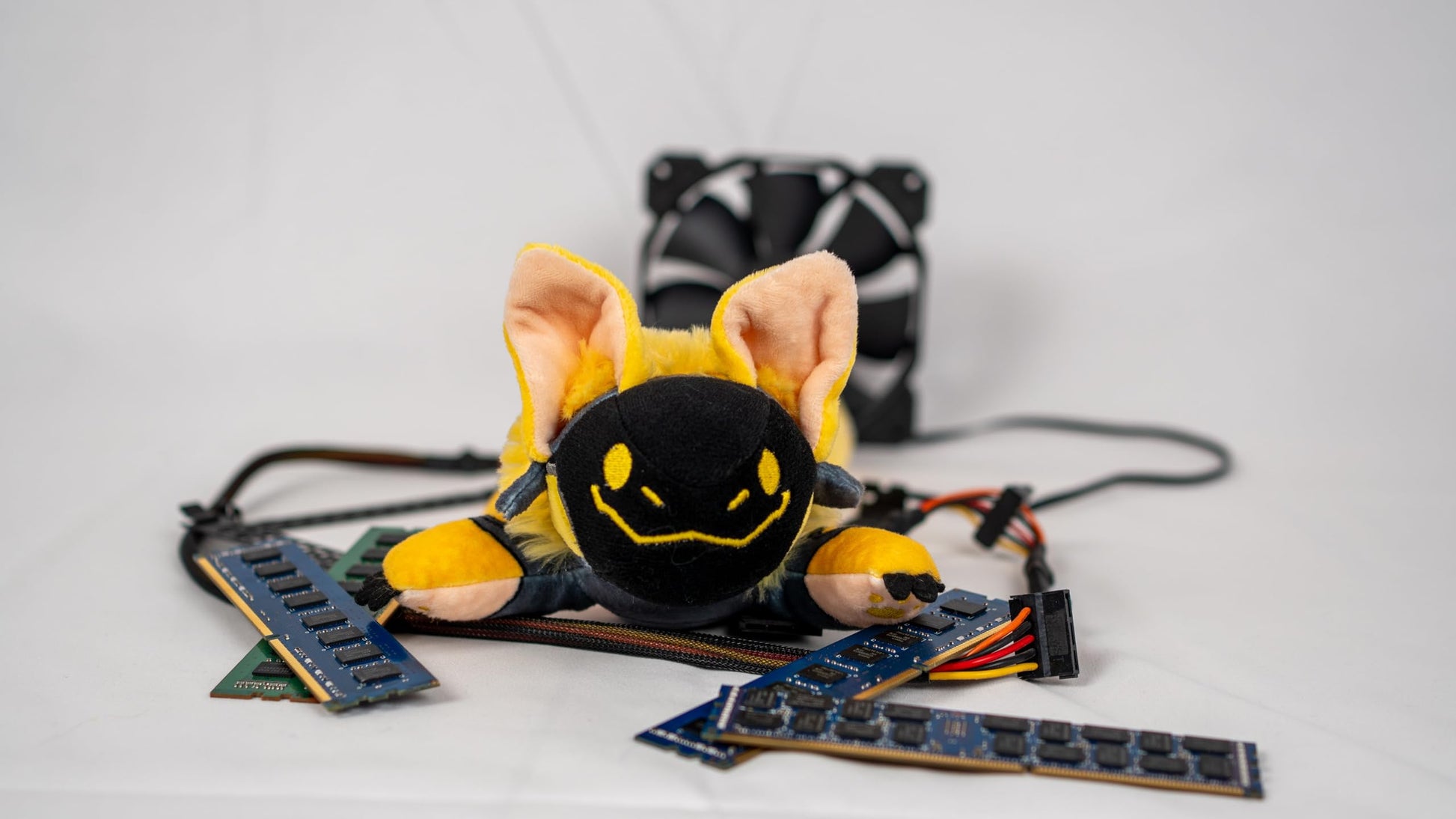 Boss Monsta Protobean V3 Plushie - Yellow | Soft & Squishy Collectible Plush Toy | Adorable Robot Bean Plush for Snuggles & Display