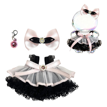 Dress Set Clothes for 17cm Doll(No Dolls) Fashionable and Cute high-end Dresses?The Set has 3 Accessories, Including a Dress, a Bow on The Head,