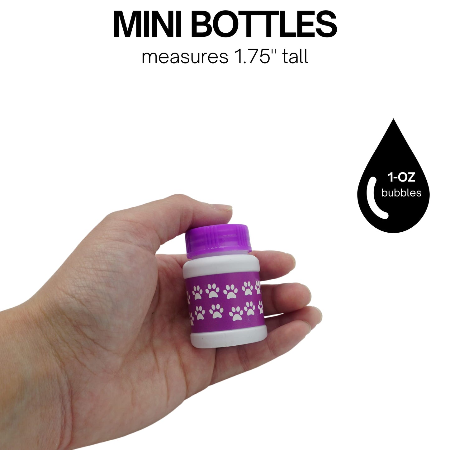 24 Pack Paw Print Bubble Bottles - Mini Bubbles 1 FL oz, Paw Dog Party Favors, Goodie Bag Fillers Stuffers, Party Supplies & Decorations, Bubble Wand