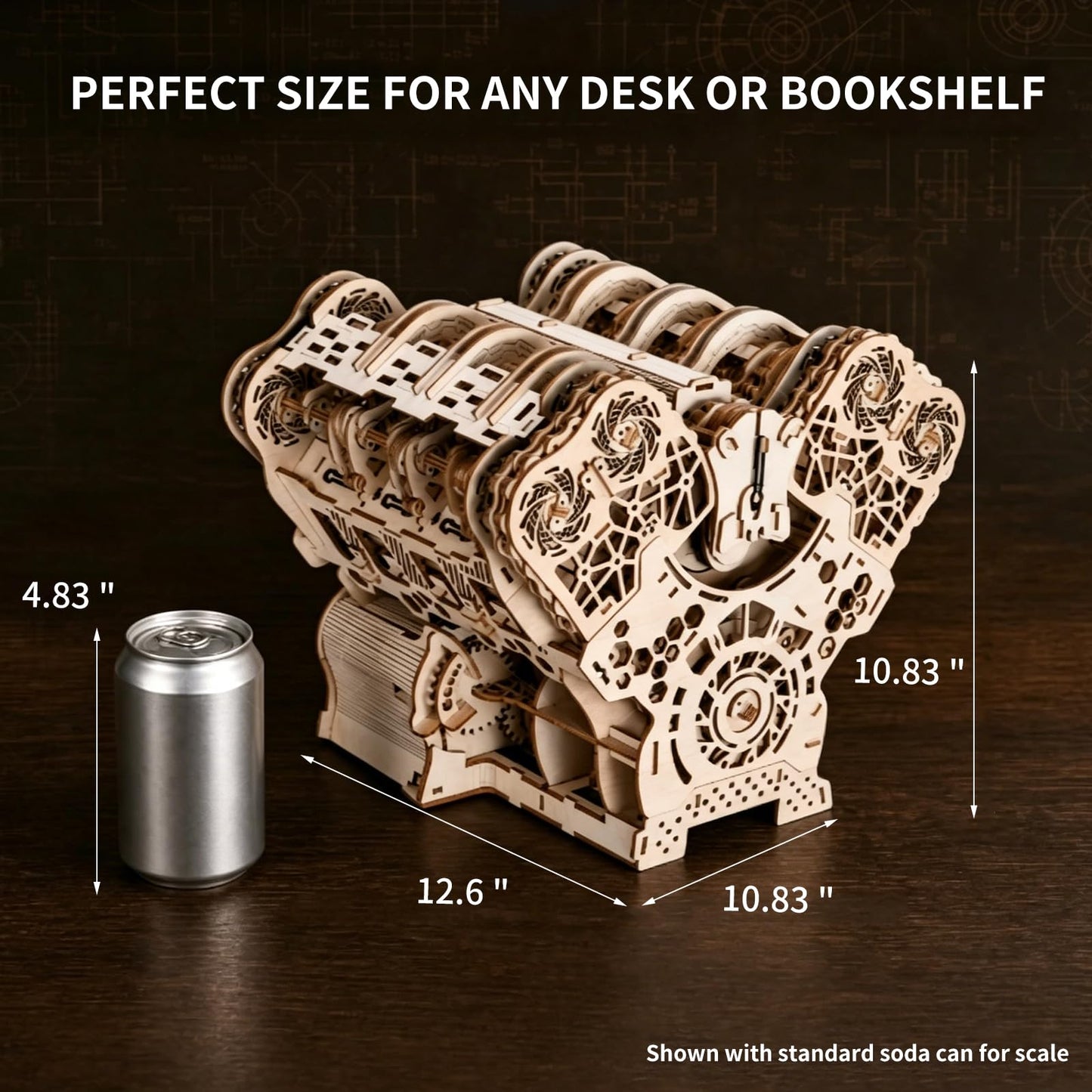 LENAOBEN W12 Engine Model Kit (1400+ Pieces) 3D Wooden Puzzle for Adults, Recreates Real Mechanical Movement Logic, Assembly Model Kit, Challenging
