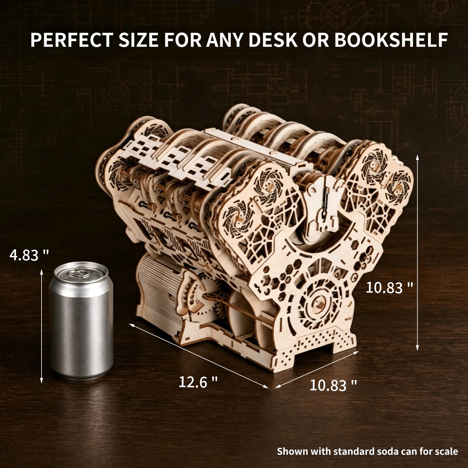 LENAOBEN W12 Engine Model Kit (1400+ Pieces) 3D Wooden Puzzle for Adults, Recreates Real Mechanical Movement Logic, Assembly Model Kit, Challenging