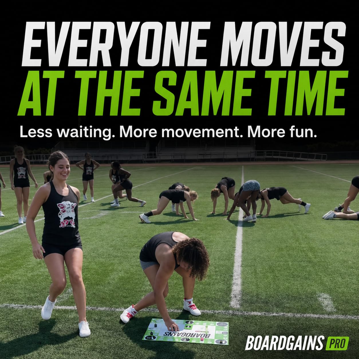 BoardGains Pro - Fitness Board Game | PE Teachers, Trainers & Parents Use for Group Workouts, Home Exercise & Physical Education | Bodyweight Cardio |