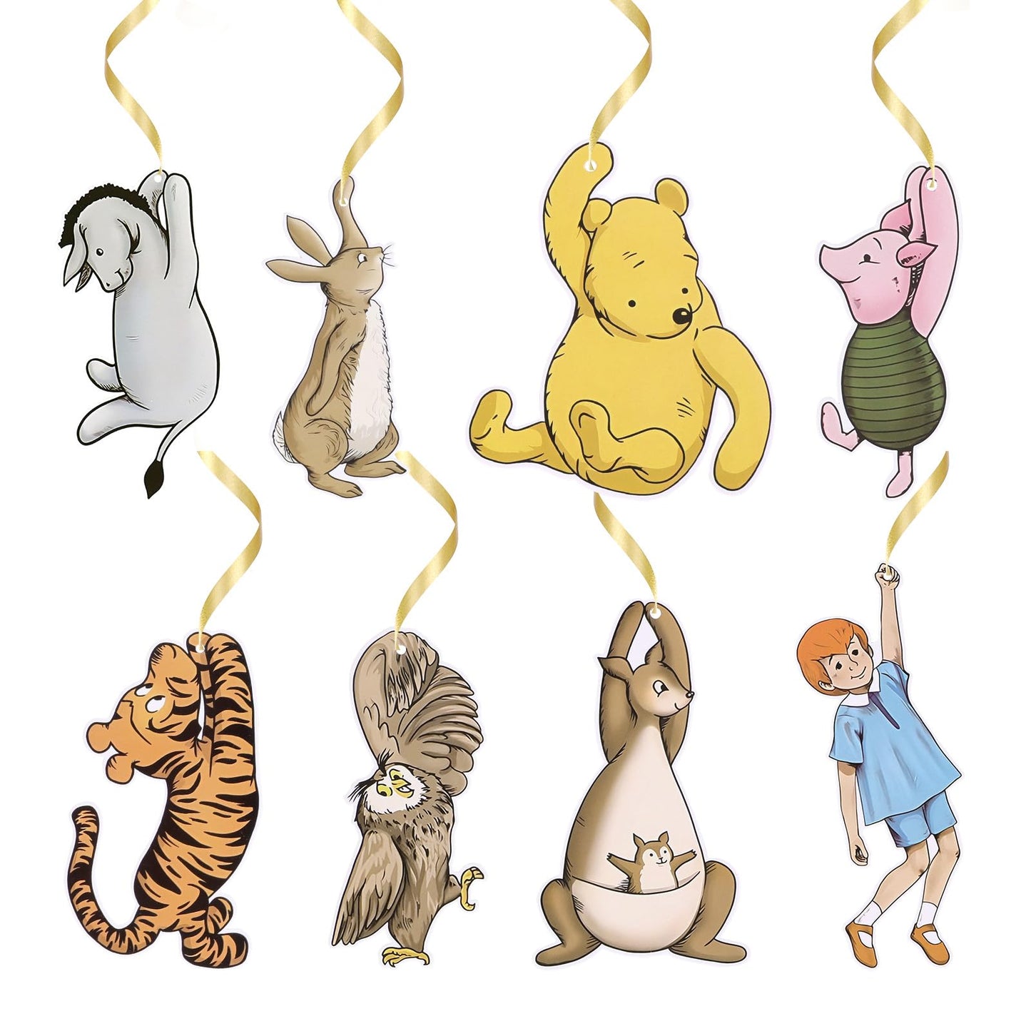 Classic Winnie Baby Shower Decorations 16Pcs Swirl Hanging Decorations for Classic Baby Shower and Birthday Party Supplies