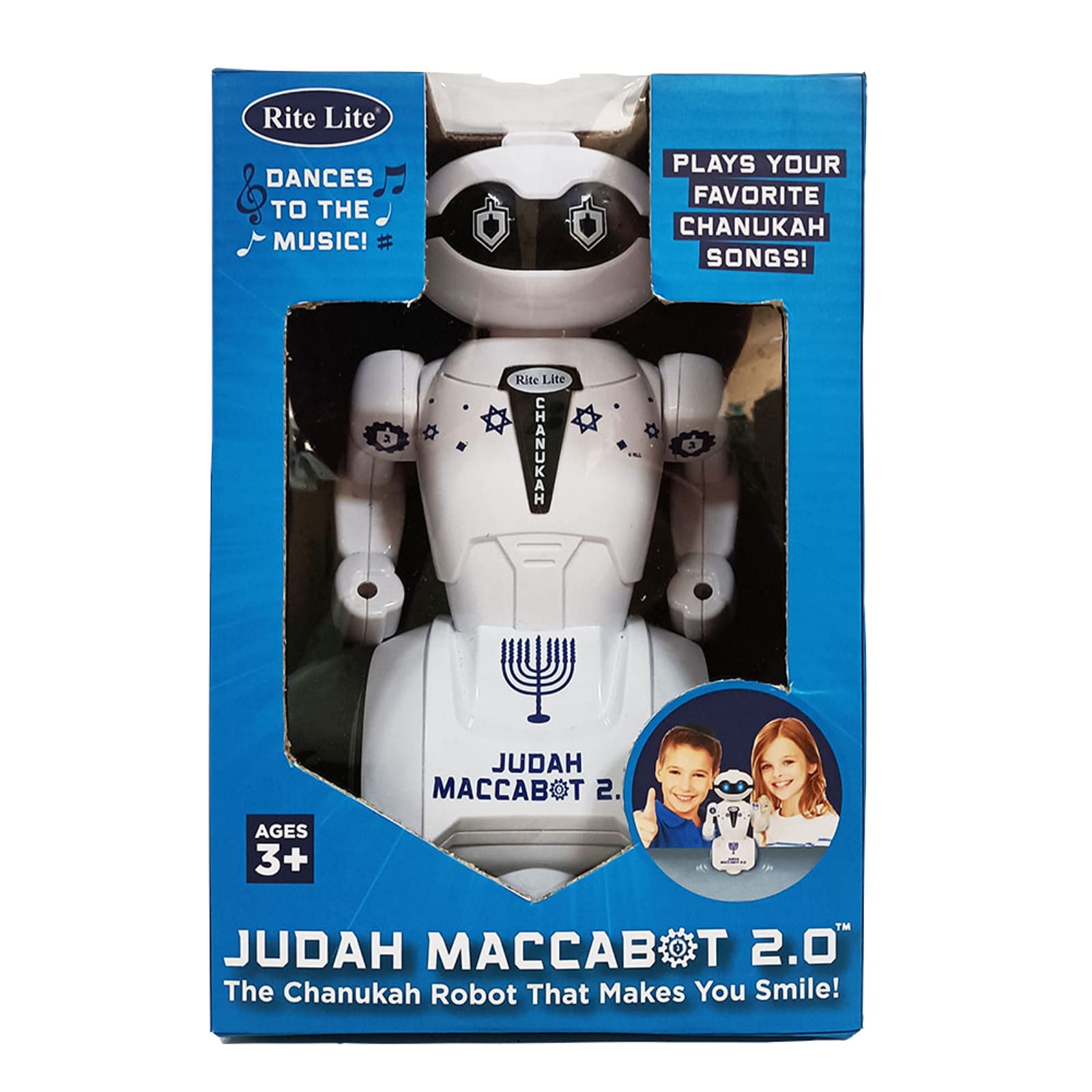Rite Lite Maccabot 2.0 Chanukah Robot - Great Hanukkah Gift for Kids! - Hanukkah Robot Toy Plays 3 Chanukah Songs
