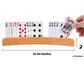 AMEROUS Wooden Playing Card Holders for Kids Seniors Adults, Long Enough Curved Wood Tray Rack Organizer for Card Game (Set of 4)