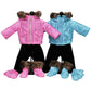 The Queen's Treasures 15 Inch Baby Doll Clothes , Set of Two Complete Pink & Blue Winter Outerwear Clothes. Two 6 Piece Outdoor Ski Outfits