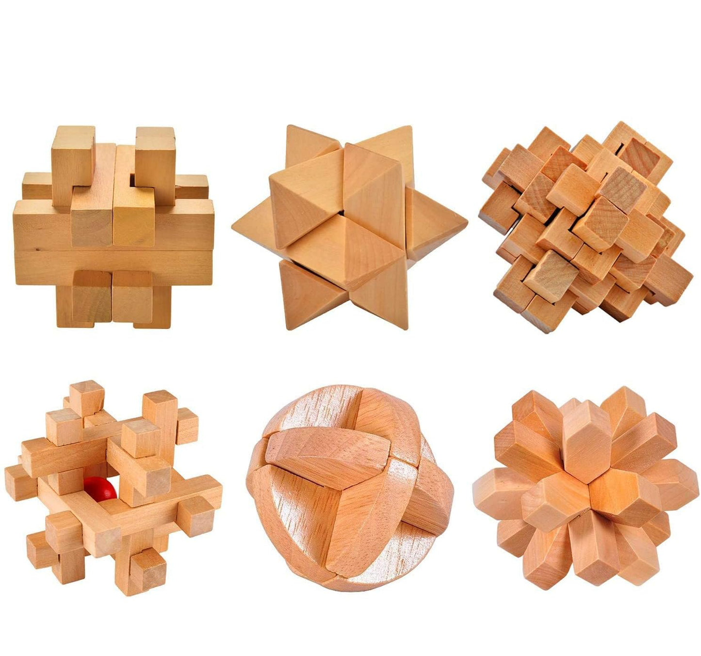 ULT-unite3D Wooden Cube Brain Teaser Puzzle
