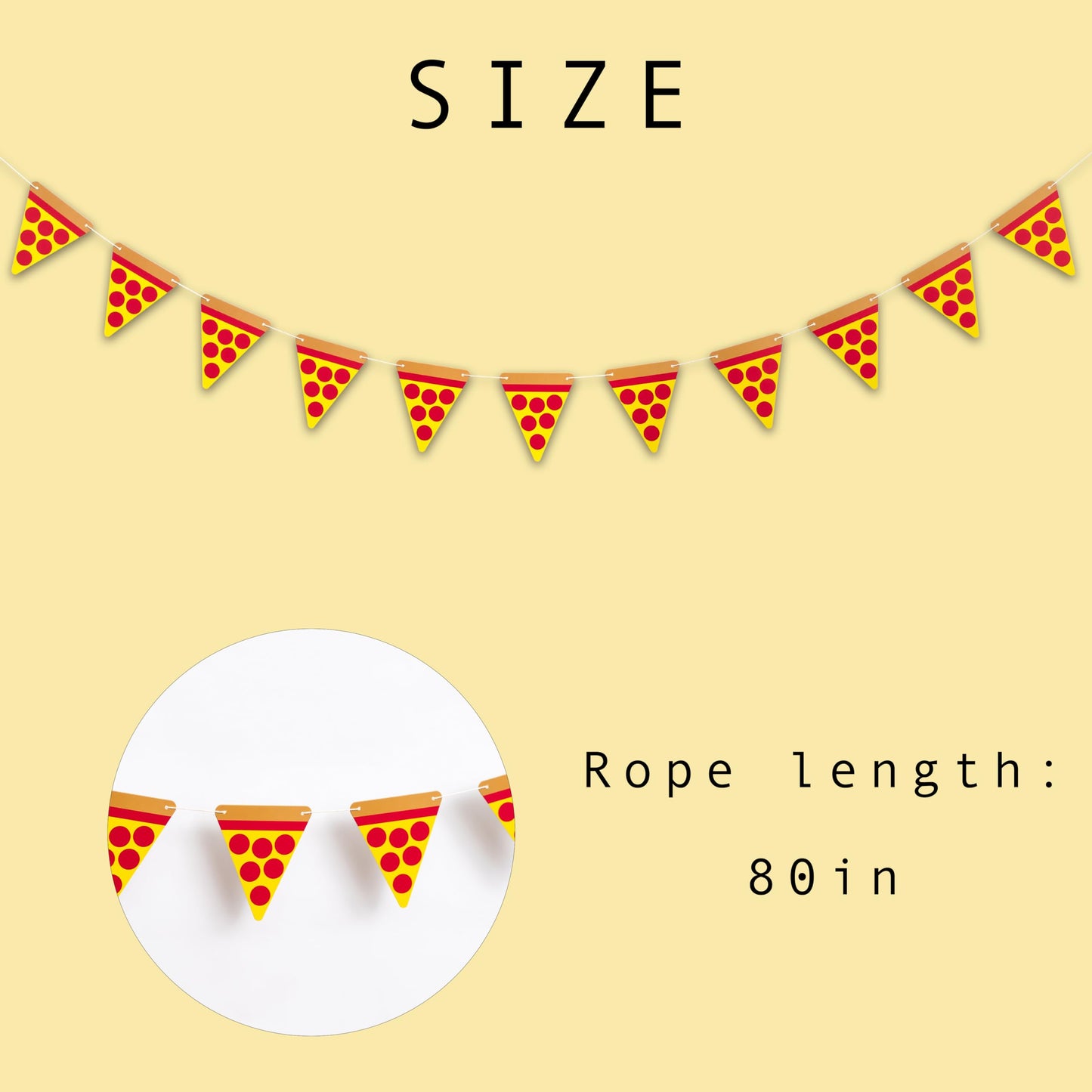 GIOGUK 11Pcs Italian Pizza Picnic Birthday Party Garland Banner
