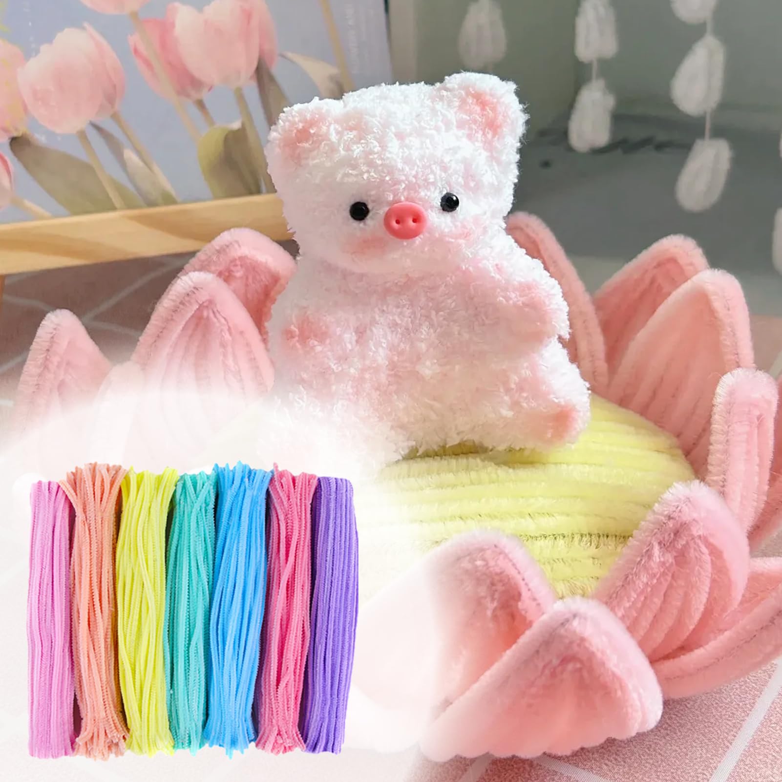 100 PCS Chenille Stems for Crafts, Craft Pipe Cleaners s, Thick Pipe Cleaners, Arts Crafts for DIY, Festive Days Decoratio, Craft Projects Creative