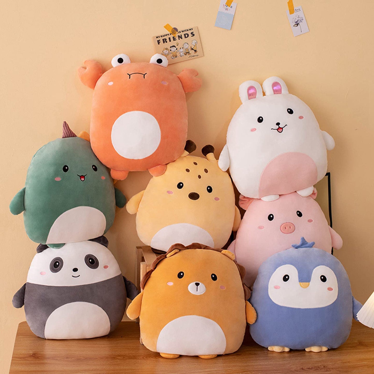 lannery Penguin Plush Pillow, Kawaii Penguin Stuffed Animal Toy Soft Plushies Pillow Toys Gifts for Room Decor Birthday Valentine Day, 8 inch