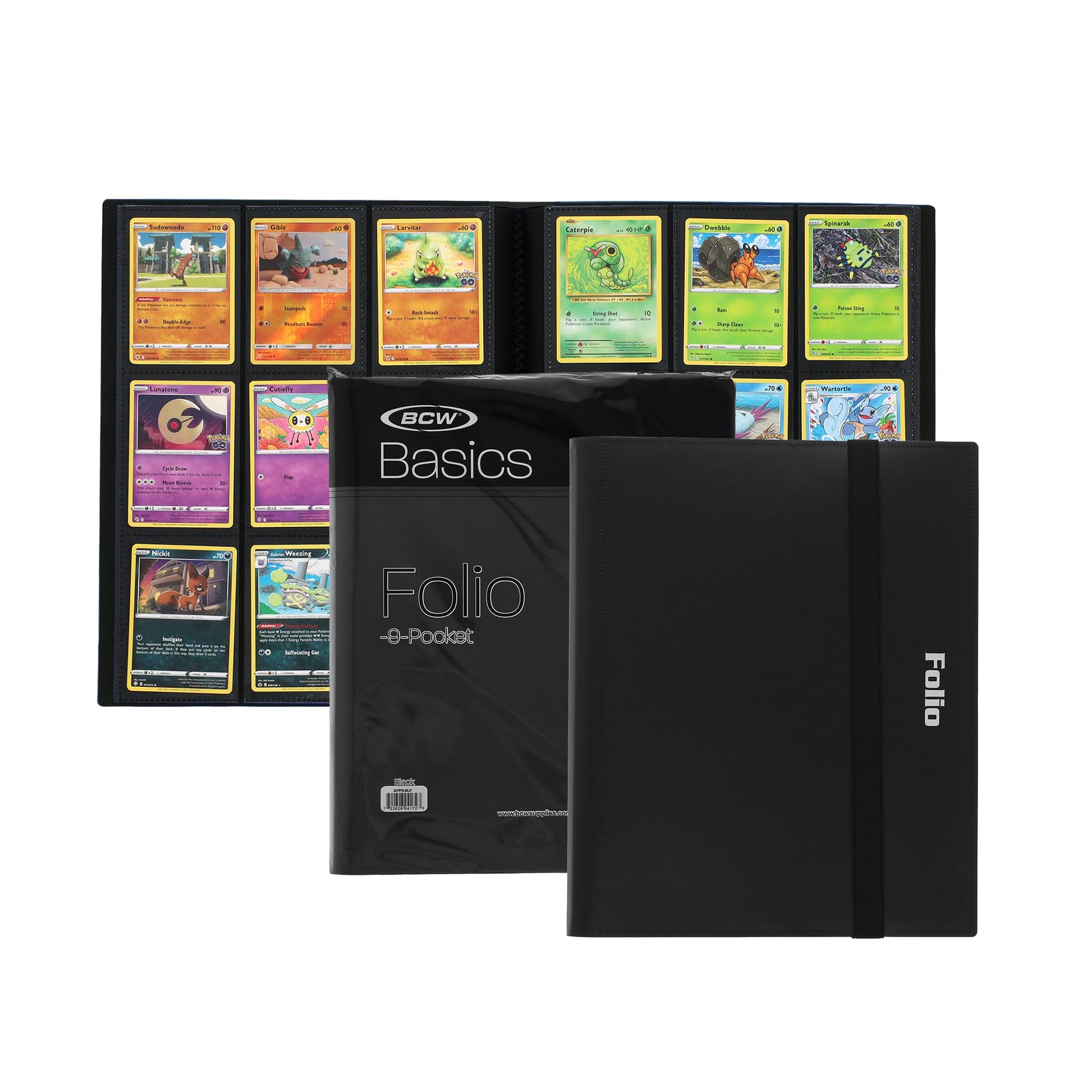 BCW Basics Folio 9-Pocket Card Album - Black | Archival Safe, Side-Loading Binder | Premium Storage Solution for Trading Cards, Sports Cards, and More