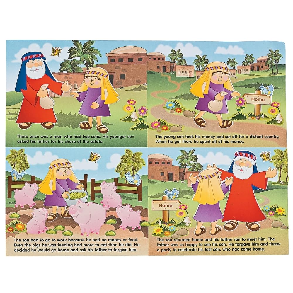 Fun Express - Make-A-Scene Parable Prodigal Son - Stationery - Stickers - Make - A - Scene (Lrg) - 12 Pieces