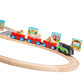 Wooden Train Set Magnetic Battery Operated Train Car with Wooden Tracks | Electric Lighted Train + Sound Track | Safari Circus Animal Compatible