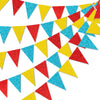 45 Pieces Colorful Pennant Flags - 49ft Carnival Theme Party Garland Banner Yellow Blue Red Glitter Paper Pennant Triangle Bunting Flag for Baby