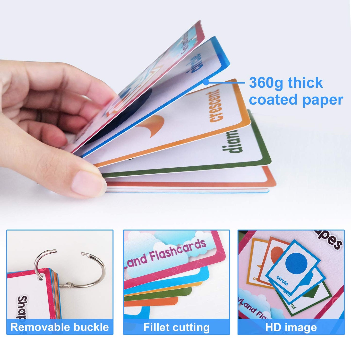 13PCS/Set Shapes Kids Gifts English Flash Cards Pocket Card Educational Learning Baby Toys for Children Pre-Kindergarten
