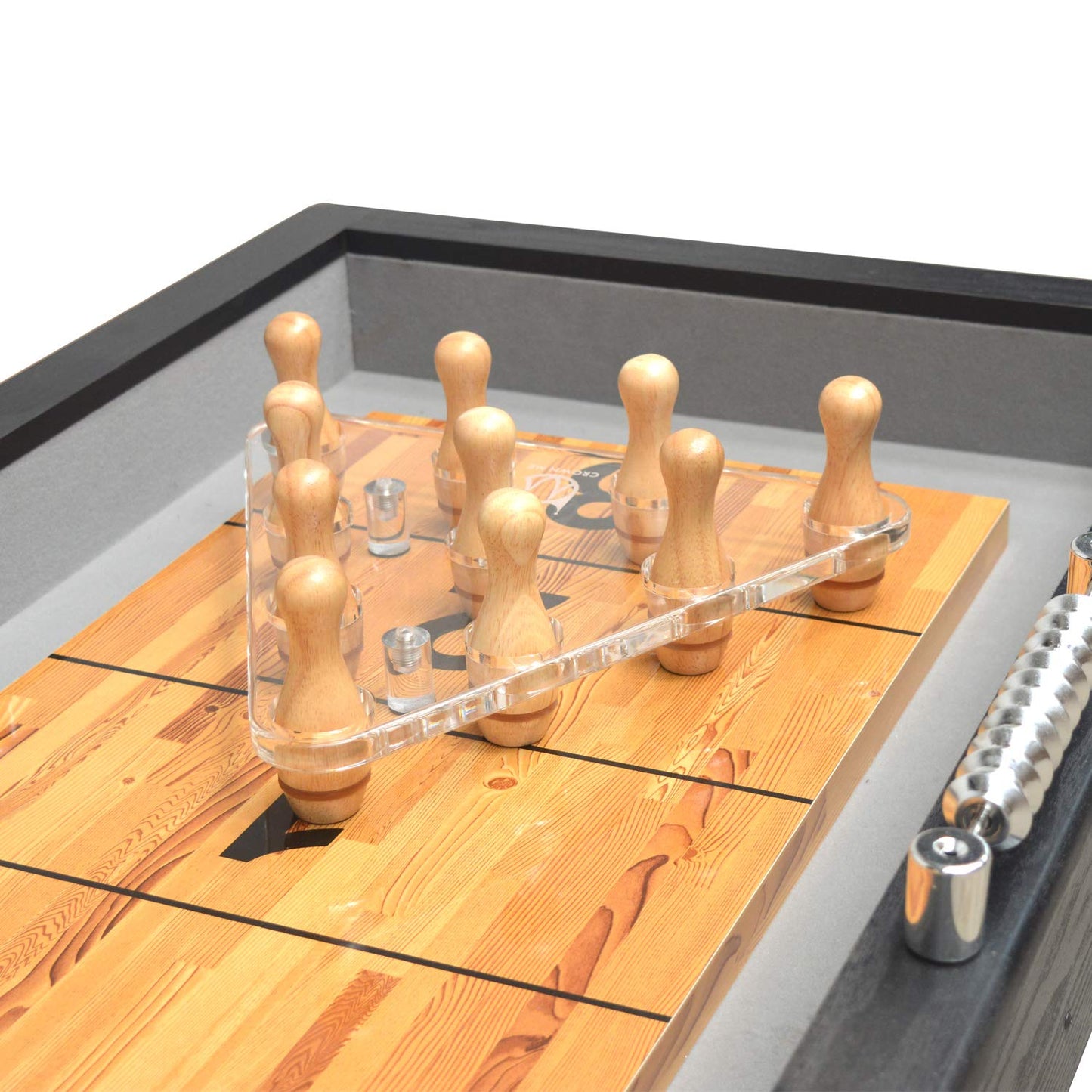 CROWN ME Deluxe Shuffleboard Shuffleboard Bowling Pin Set with Carry Bag, Ball