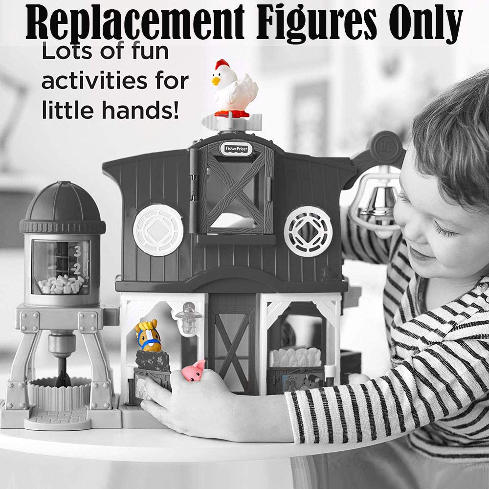 Replacement Parts for Little People Farm - Fisher-Price Animal Friends Farm DWC31 & CHJ51 ~ Replacement Figures ~ Cow with Calf, Pig, Horse, Chicken