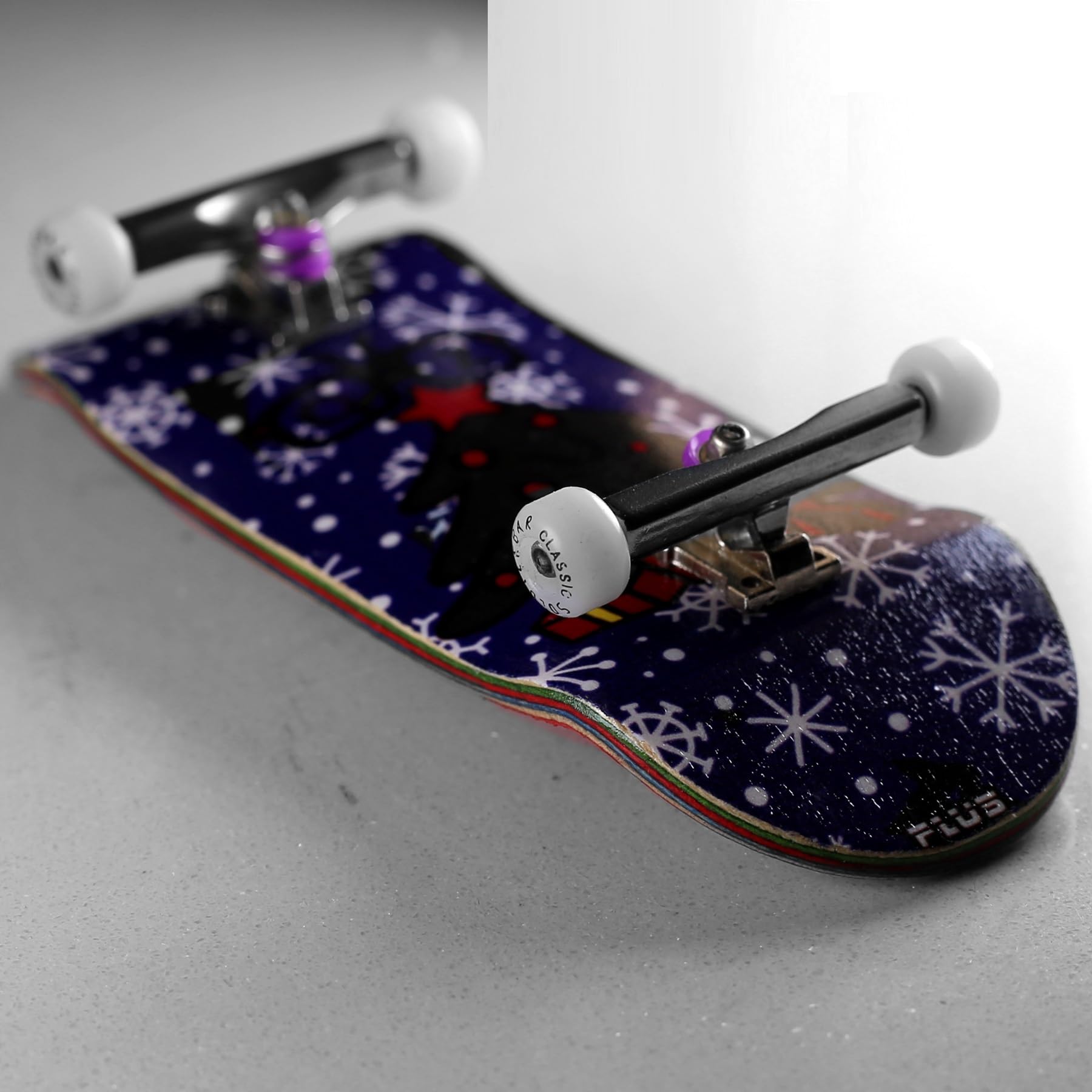SOLDIER BAR Fingerboard Complete 6-Laye 35.5mm Deep Concace Handmade Maple Deck+ARK1 Truck+Ice Wheel(6-Layer Handmade Maple Deck(Christmas Tree)