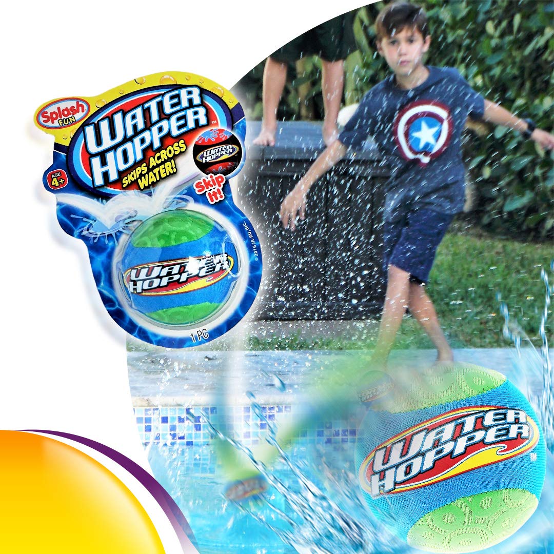 JA-RU Water Skipping Ball for Kids (1 Pack) - Skips on Water. Squishy Swimming Pool Balls & Fun Pool Toys for Kids 4-8 Years Old & Up. Outdoor Beach