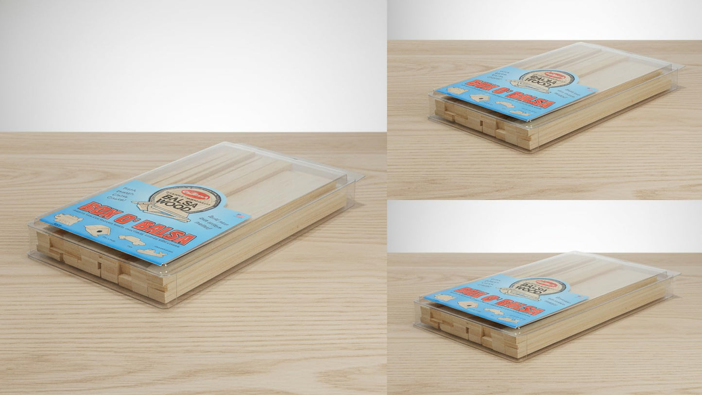 Guillow's Box O' Balsa Model Kit, Small, Random Sizes, 1-Pound Box
