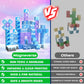 Magnetic Blocks - 100Pcs 0.8in Magnetic Building Block for Kids Ages 4-8, Transparent Magnet Block Blue Princess Castle, Frozen Magnetic Cubes Tiles