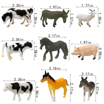PPXMEEUDC 24 Mini Farm Animal Figurines Realistic Figures Educational Toys for Toddlers Cake Toppers Scene Decorations