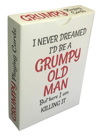 Grumpy Old Man Jumbo Index Playing Cards - Large Print for Seniors - Gag Present for 50th 60th 70th 75th 80th Birthday - Poker Sized for Texas Holdem