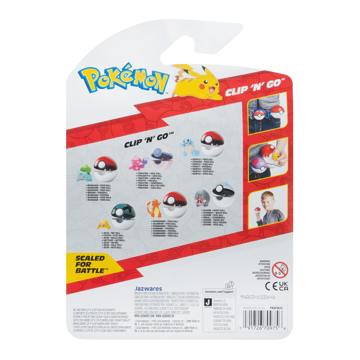 Pokémon PKW3633 Clip 'n'Go Poké Ball - Piglet & Heavy Ball, Official Pokéball with 5 cm Figure