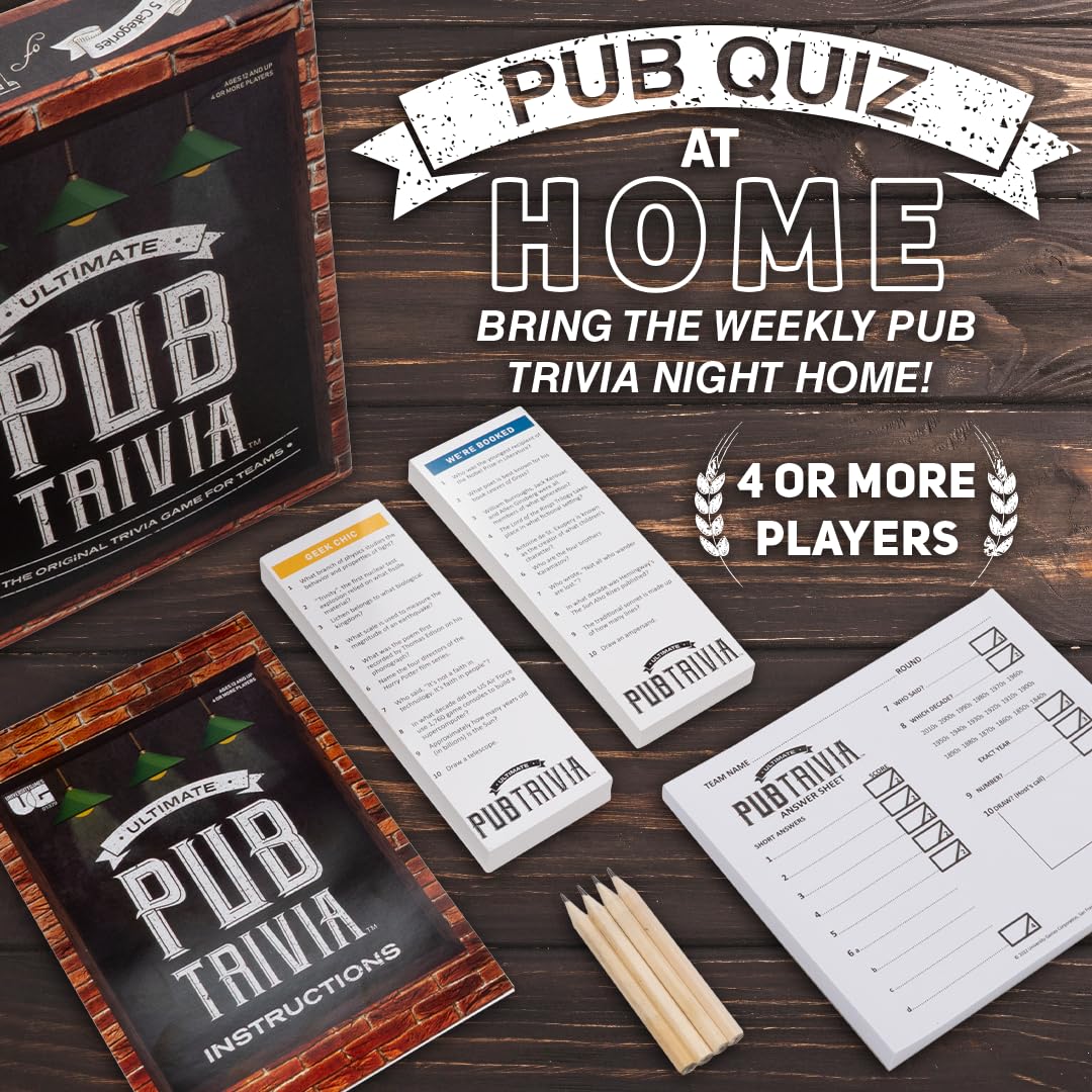 University Games, Ultimate Pub Trivia Team Trivia Game, 4 or More Trivia Loving Players Ages 12 and Up