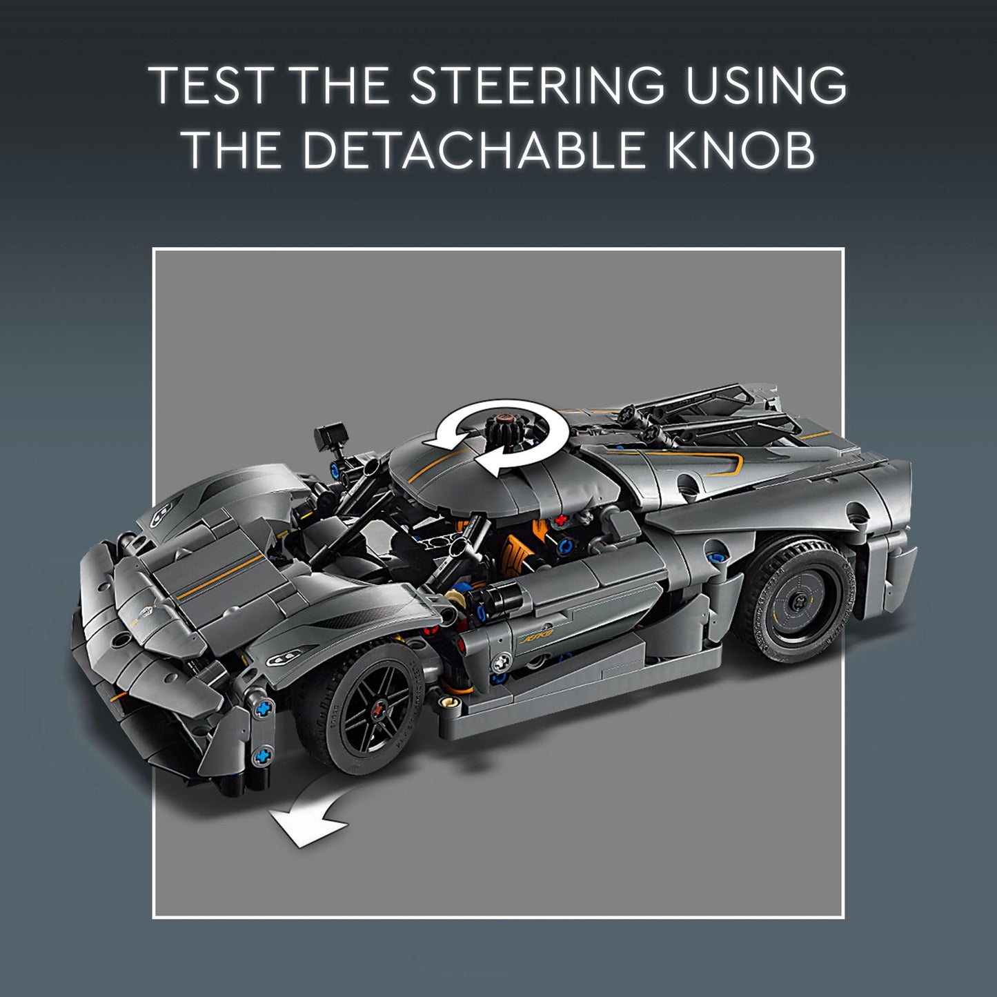 LEGO Technic Koenigsegg Jesko Absolut Grey Hypercar, Sports Car Building Set for Boys and Girls, Vehicle Racing for Kids, Buildable Model Kit, Sport
