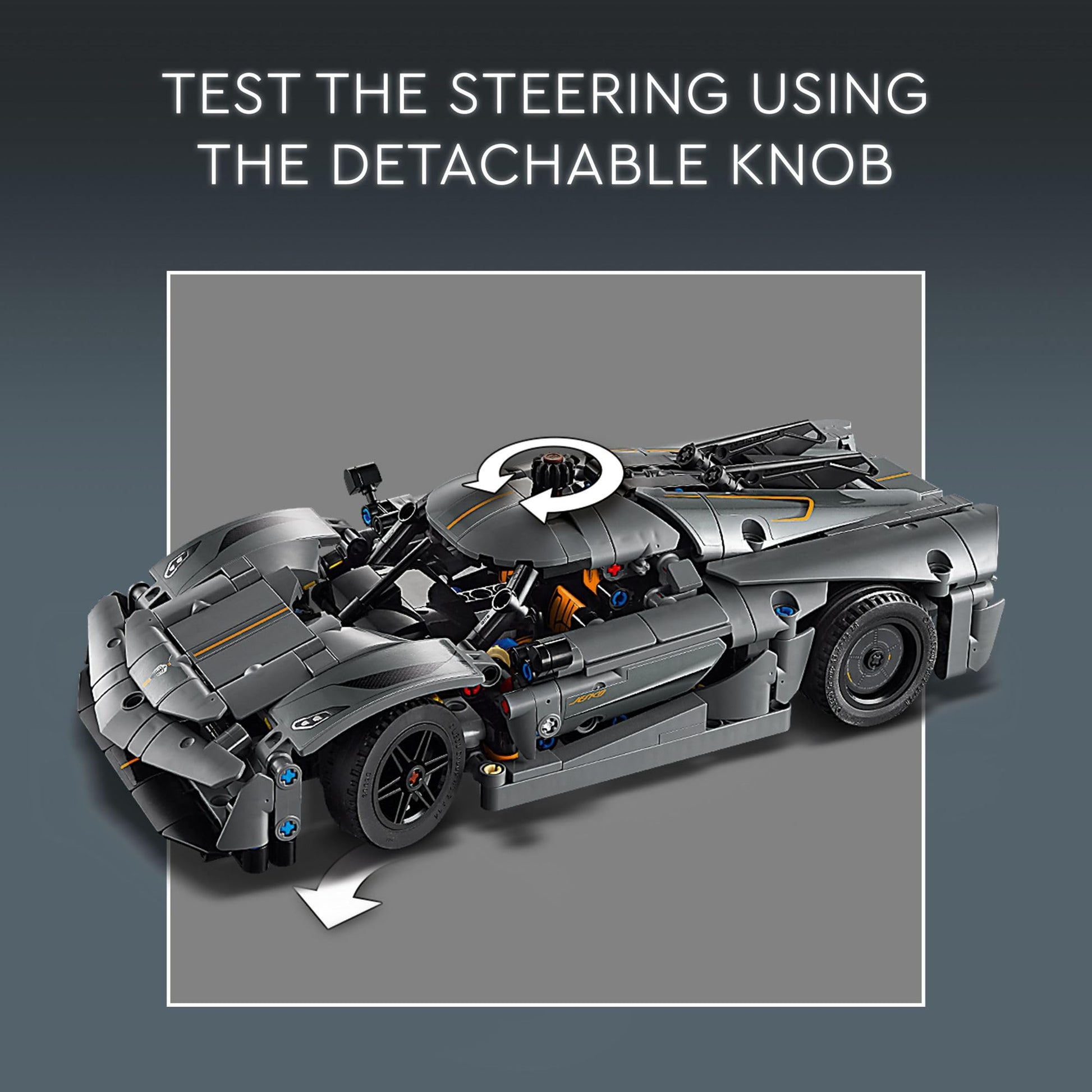 LEGO Technic Koenigsegg Jesko Absolut Grey Hypercar, Sports Car Building Set for Boys and Girls, Vehicle Racing for Kids, Buildable Model Kit, Sport