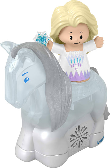 Fisher-Price Little People Toddler Toys Disney Frozen Elsa & Nokk Figure Set with Lights & Sounds for Preschool Pretend Play Kids Ages 18+ Months