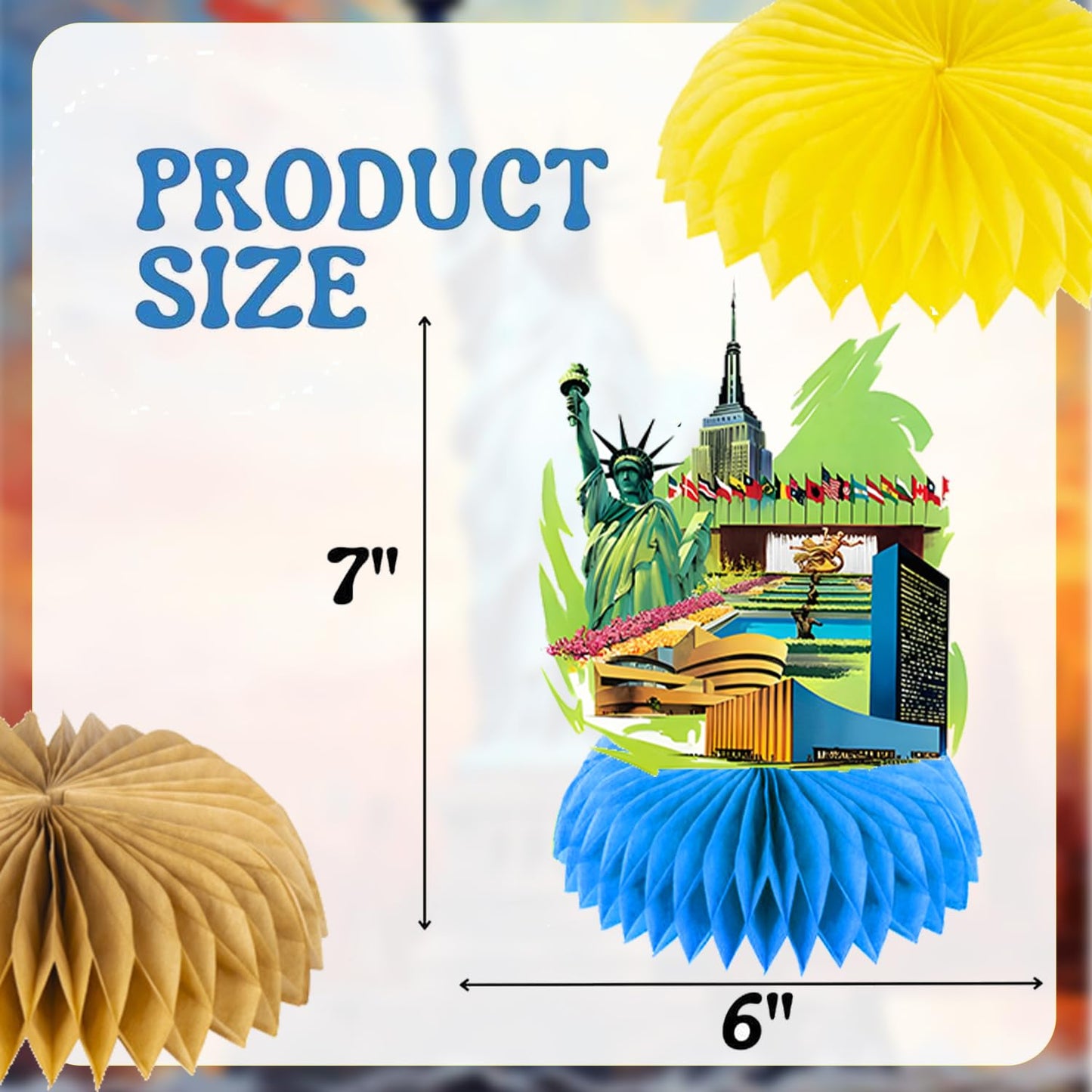 9PCS New York City Party Decoration American Nyc Honeycomb Centerpieces Decorations American Theme Party Table Supplies USA Nyc Decor Cityscape