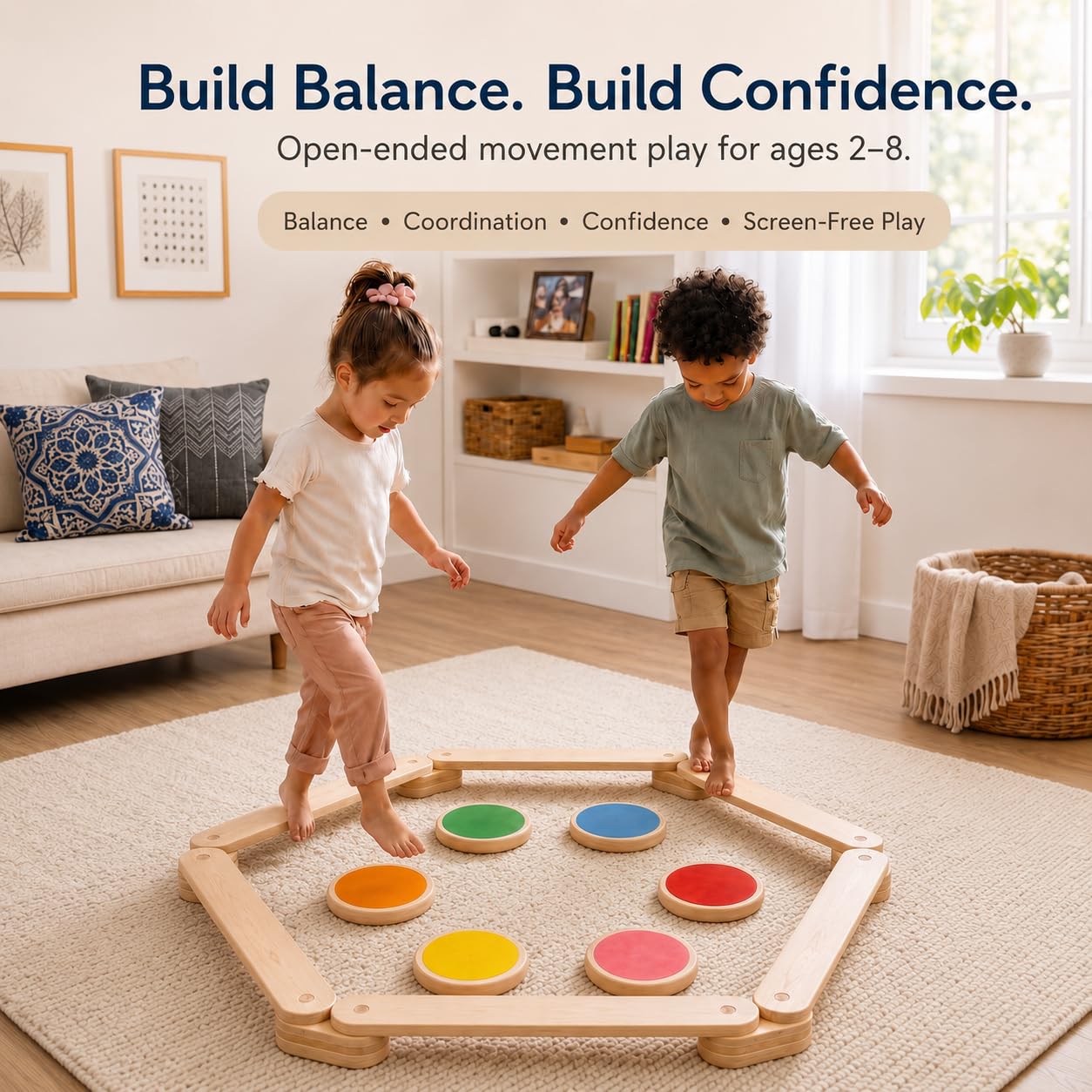 Avenlur Majesty Balance Beam for Kids, Toddler Stepping Stones Set