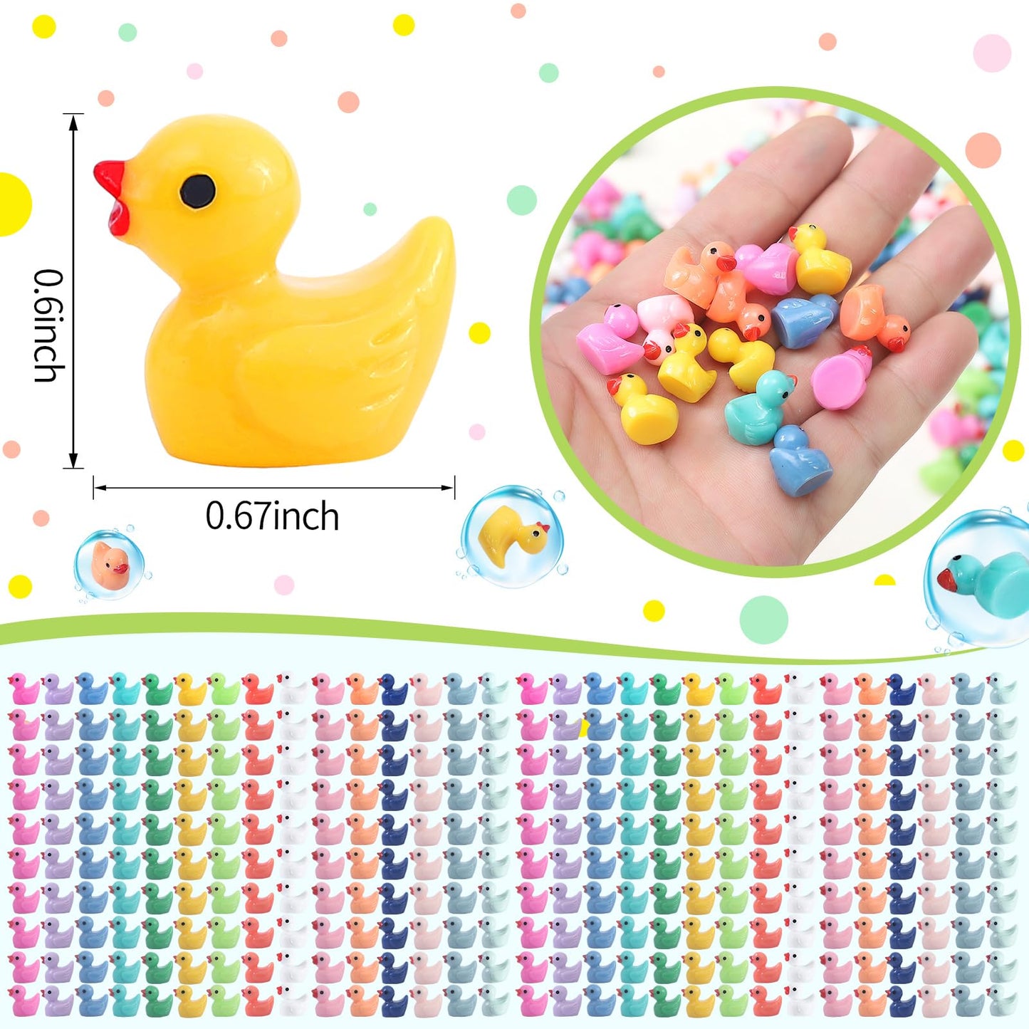 CozyWhimsy Mini Ducks 300 Pack Tiny Duck Figurines Bulk