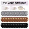 It is Your Birthday Banner, The Office Theme Infamous Husband Birthday Party Decorations,Grey Brown Black Latex Balloons,White Crepe Streamer Rolls +