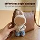 17cm Doll Clothes(NO Doll), Cute Dolls Outfit Accessories with Sweater + Denim Jeans + Pants, Small Kawaii Clothes Set for Dolls(Style 4)