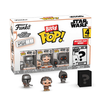 Funko Bitty Pop! Mandalorian 4-Pack: The Mandalorian, Kuiil, Offworld Jawa, and A Surprise Mystery Mini Figure - 0.9 Inch (2.2 Cm) - Gift Idea - Cake