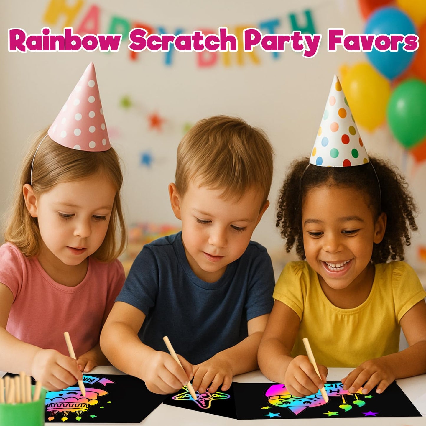 ZMLM Scratch Paper Art Crafts Kids Gifts, 100PCS Rainbow Scratch Paper Art for 3 4 5 6 7 8 9 Years Old Girls Boys, Arts and Crafts for Kids 4-6