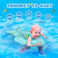 No Flip Over Baby Pool Float with Canopy UPF50+ Sun Protection, Sponge Safety Support Bottom, Fun Gifts Water Toys Accessories Inflatable Baby Swim
