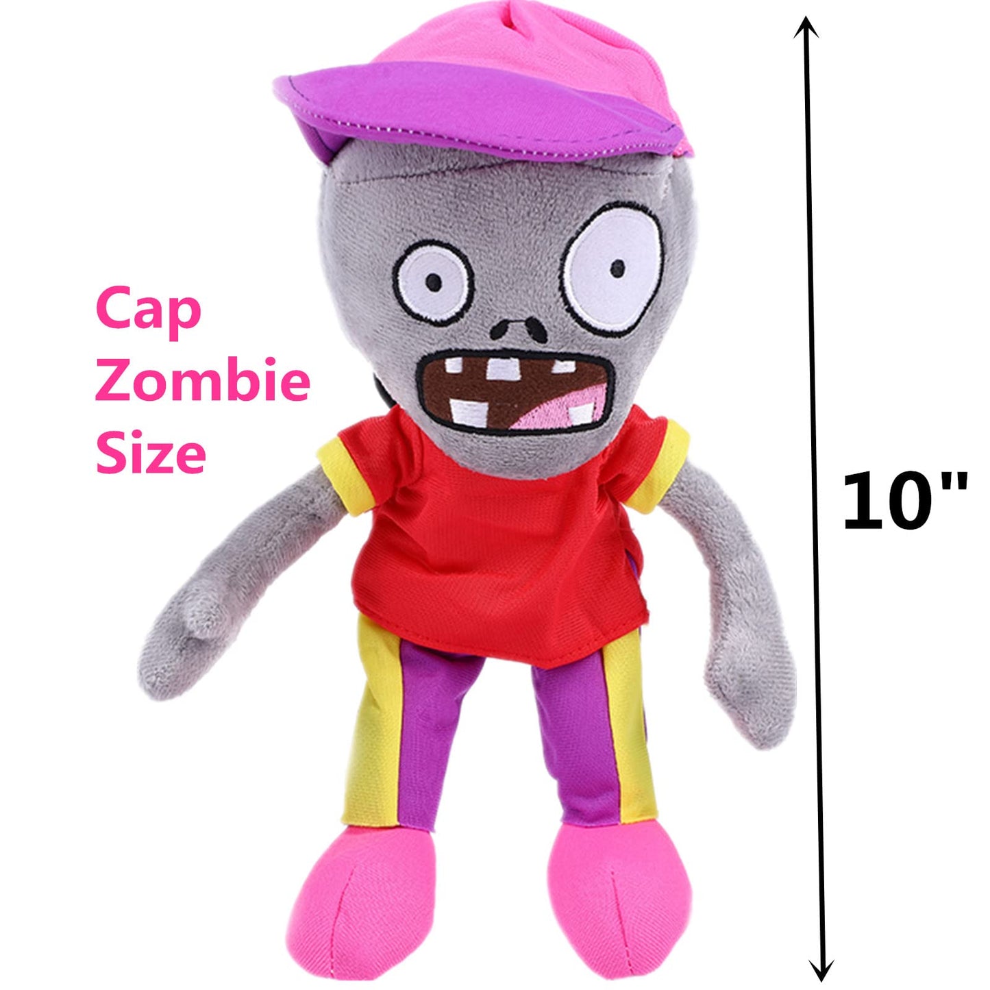 BASHERISE 2 PCS PVZ Plant and Zombies Plush Zombies Sets Toys Stuffed Soft PVZ Figure Doll Cows Zombies and Peaked Cap Zombies, Great Gift