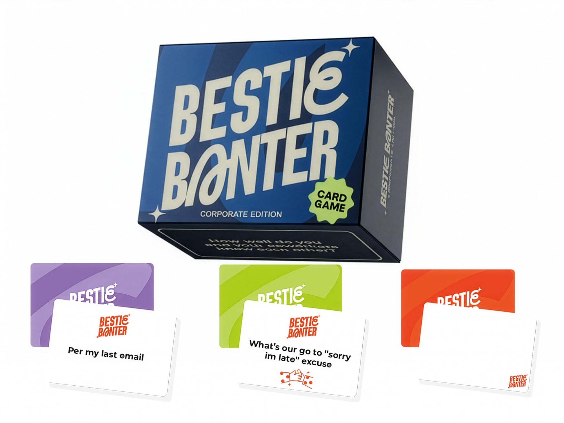 Bestie Banter Corporate Edition Card Game | 140 Cards | Adults, Coworkers, Colleagues | Laughter, Connections, New Friends | Team Building, Happy