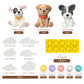 Dog Cake Topper Clay Dog Figurines Star Cloud Ball Cake Toppers Decorations for Dog Theme Paw Cute Pet Decoration Supplies