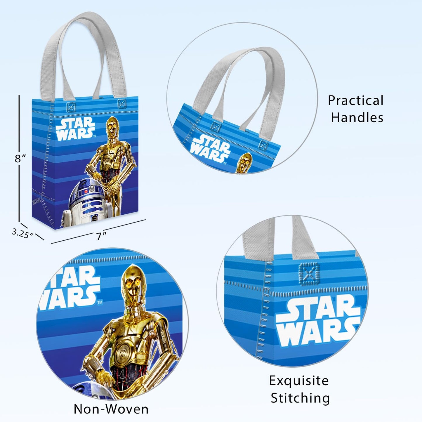 Star Wars Party Favor Bags for Kids Birthday 12 Pack Bundle