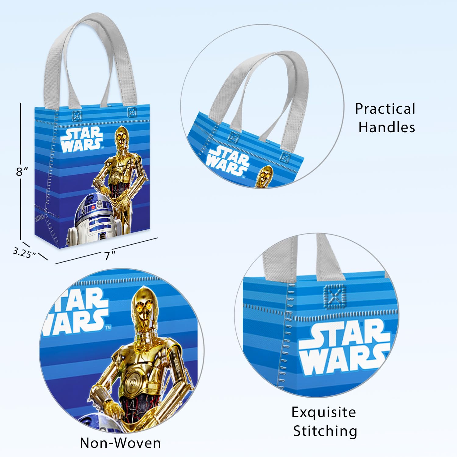 Star Wars Party Favor Bags for Kids Birthday 12 Pack Bundle