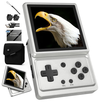 RG Rotate Retro Handheld Game Console Android 12 System Console with 3.5 inch Swivel Screen Unisoc T618 Chip 3GB+32GB, 2000mAh Aluminum Alloy Body