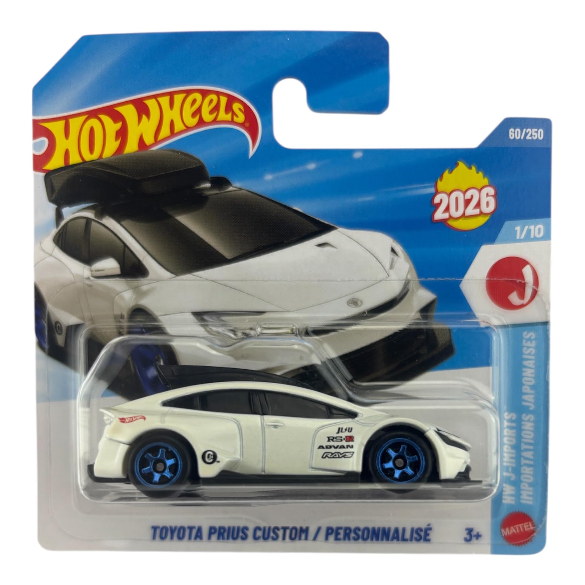 Hot Wheels Toyota Prius Custom [White] J-Imports 1/10, 60/250, New for 2026! 1:64 Scale Diecast Toy Vehicle