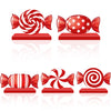Pezutoi Christmas Table Decorations Wood Candy Set for Xmas Red & White Peppermint Christmas Home Desk Office Party Decoration